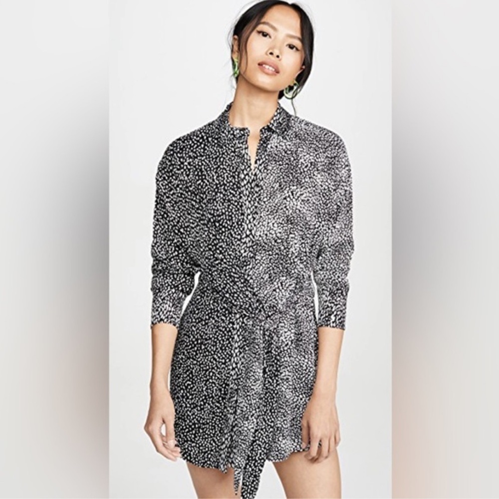 Euc - Alice + Olivia Jodie Collared Shirt Dress With Waist Tie - Size 6